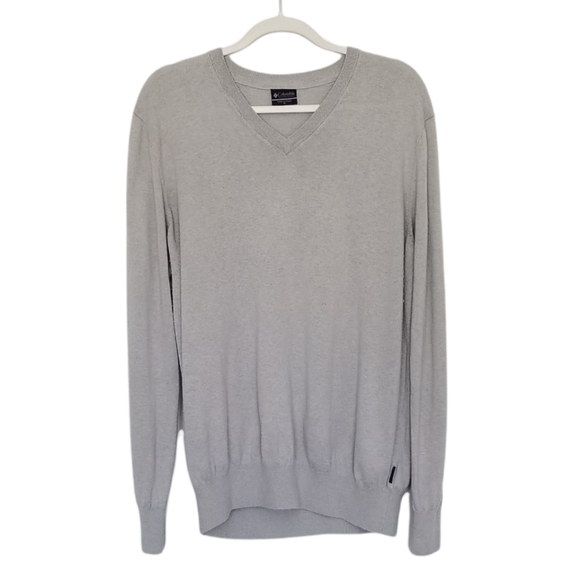 Columbia Womans PFG Lightweight Gray Pullover V-neck Long Sleeve Size Medium. - Picture 1 of 7